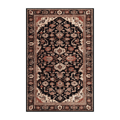 Machine Washable Persian Brown Area Rug