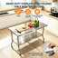 Table de travail pliante 48 po en acier inoxydable, table de préparation commerciale pour cuisine avec pieds réglables-1492011643