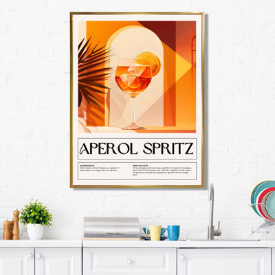 Orange Aperol Spritz On The Rocks Night Out II - Cocktails Wall Art Living Room