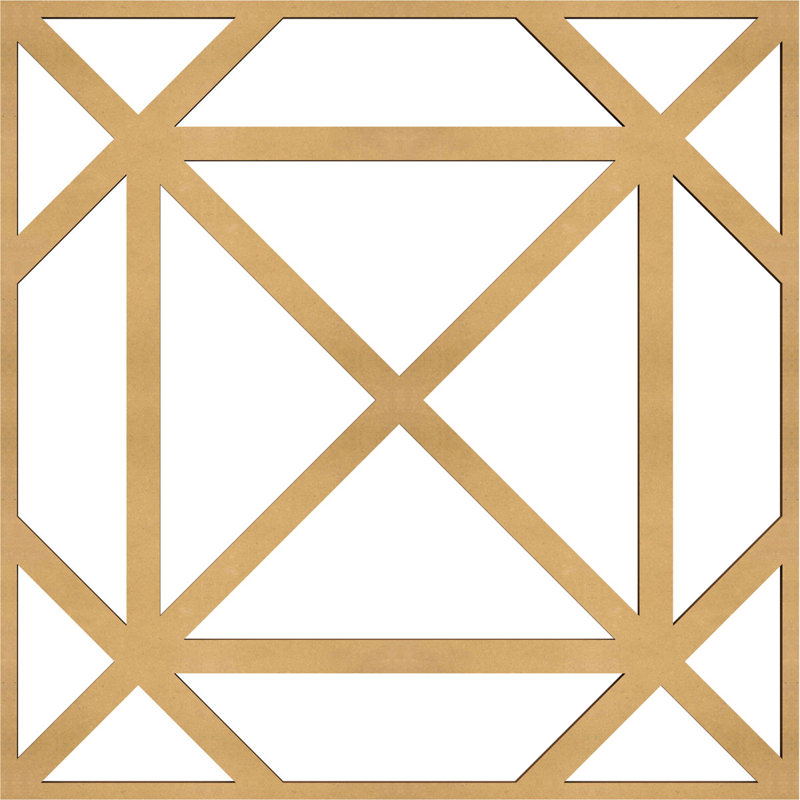 Panneaux muraux décoratifs en bois Buxton, H 11 3/8 po x l 11 3/8 po x P 3/8 po, Qualité de peinture (bois)