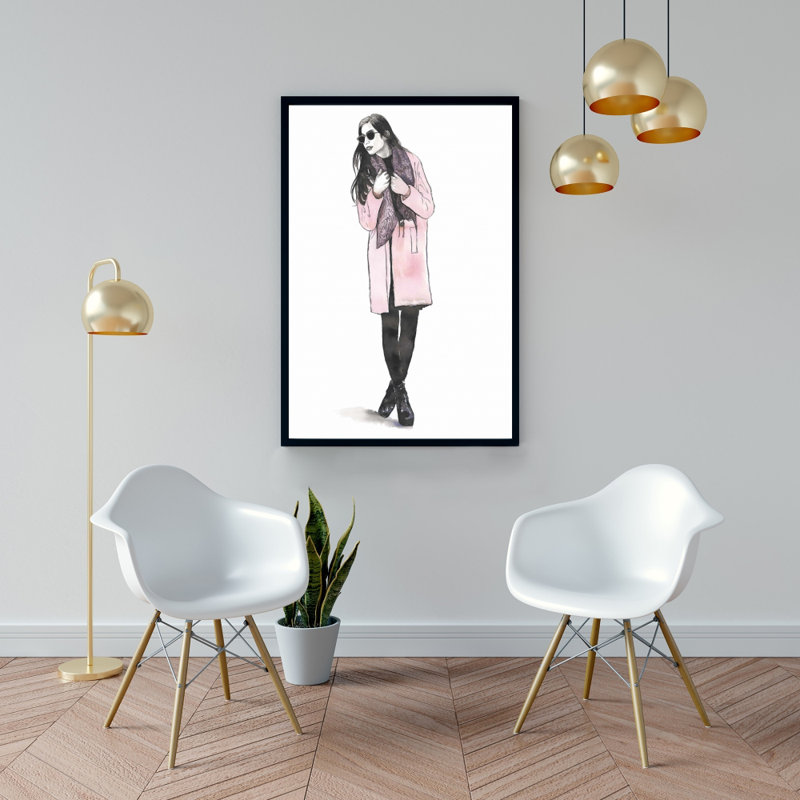 «Woman Spring Look» - Toile encadrée pour décoration de salon, H 37,25 po x l 25,25 po