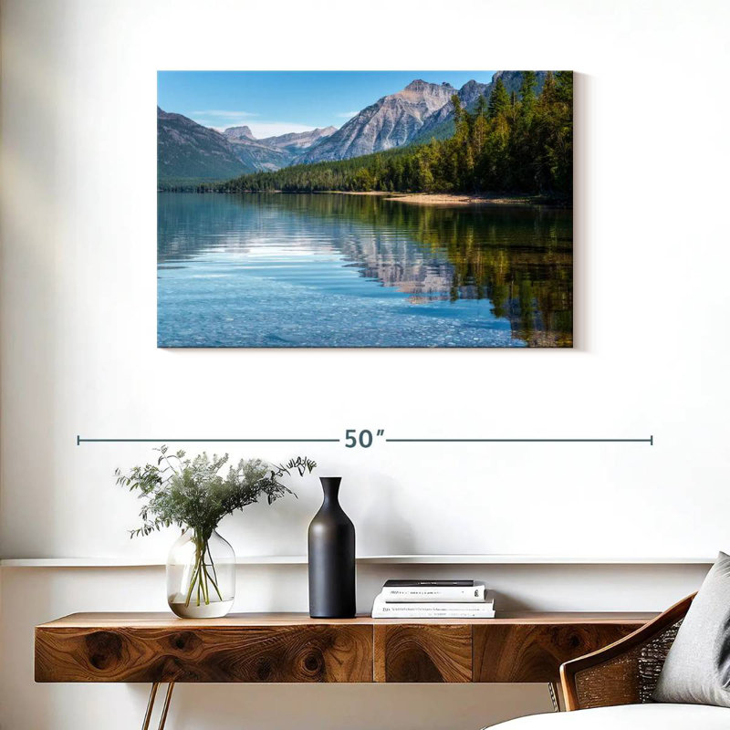 Arbres Kerrick au bord du lac Mcdonald, H 24 po x l 36 po