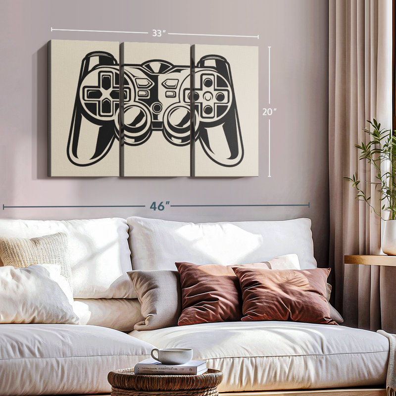 " Game Controller Illustration ", 20" H x 33" W x 1.25" D