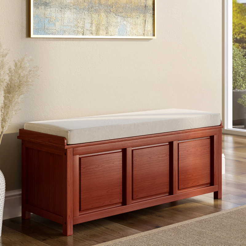 Banc de rangement en bois massif John Louis Home, Acajou rouge