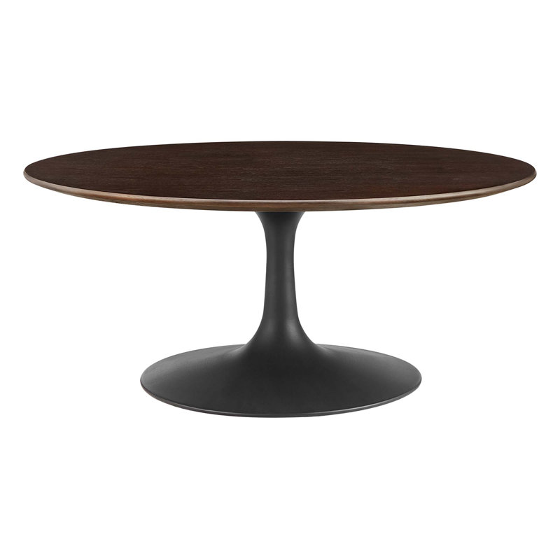 Lippa 36" Round Coffee Table, Black, Cherry
