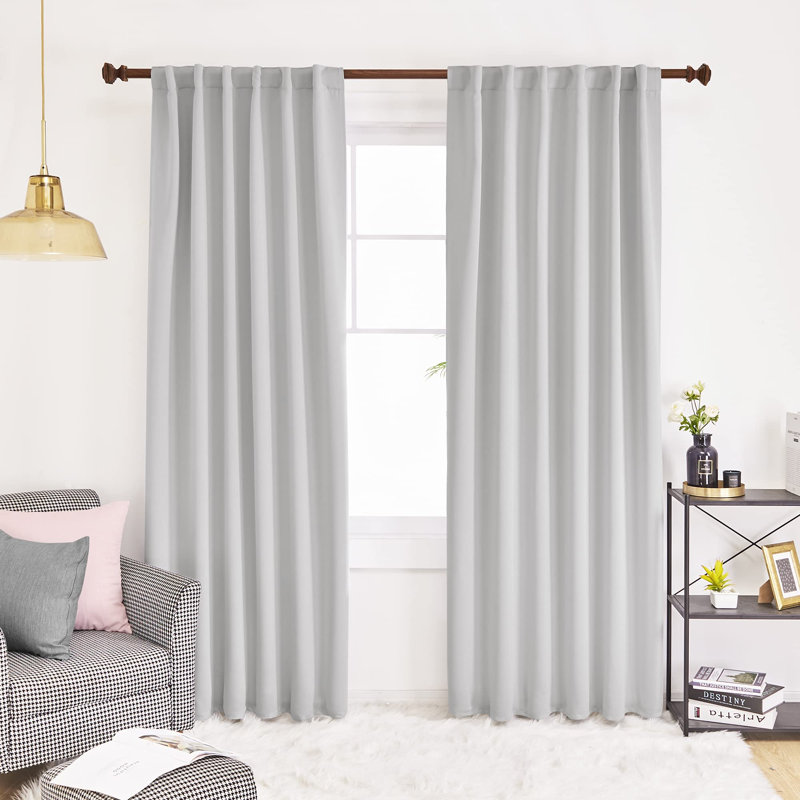 Darlington Room Darkening Curtain Pair, 52" W x 95" L, Platinum