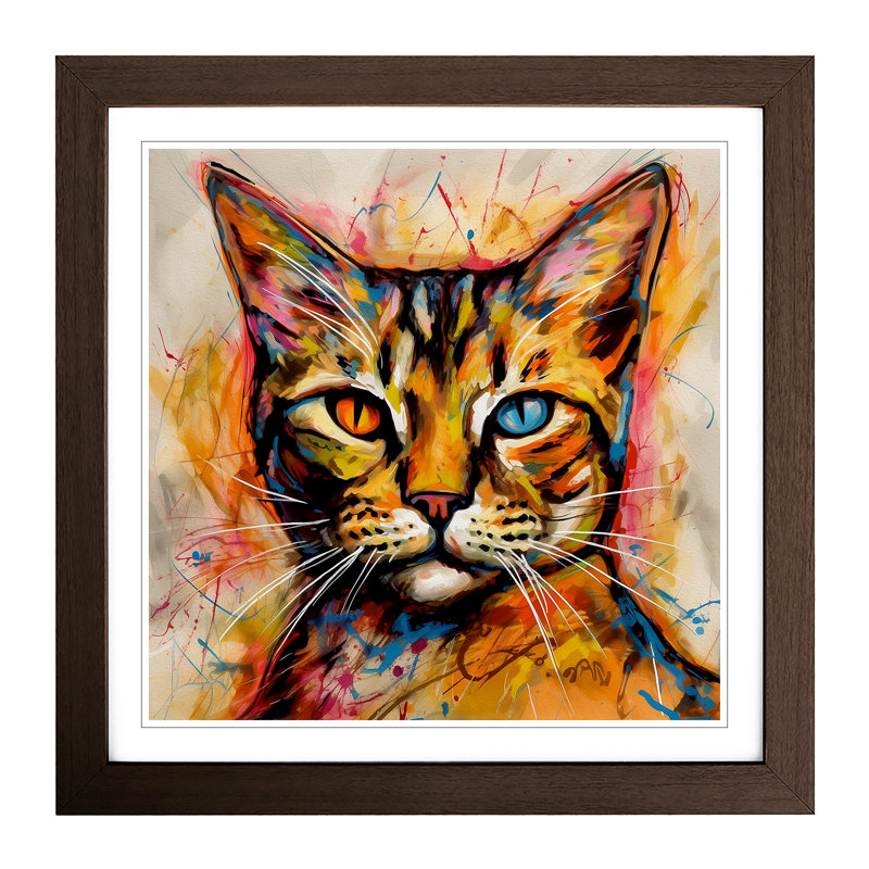 Single Picture Frame Print on Wood, Walnut Framed