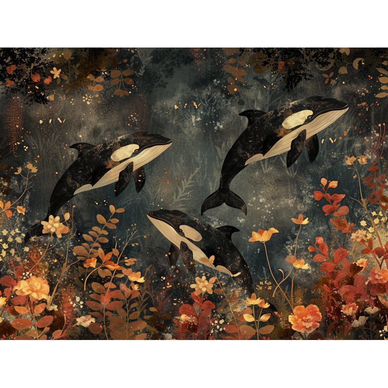 Tapis de bain Orcas Marine Life, L 21 po x L 34 po