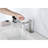 Waterfall Spout Bathroom Tap, Single Handle Stainless Steel Faucet In Brushed Nickel, Quality Assurance For Durability, To Corrosion And Fingerprints, Quiet No-Splash Water Flow Nickel Faucet, Vanity-121598764