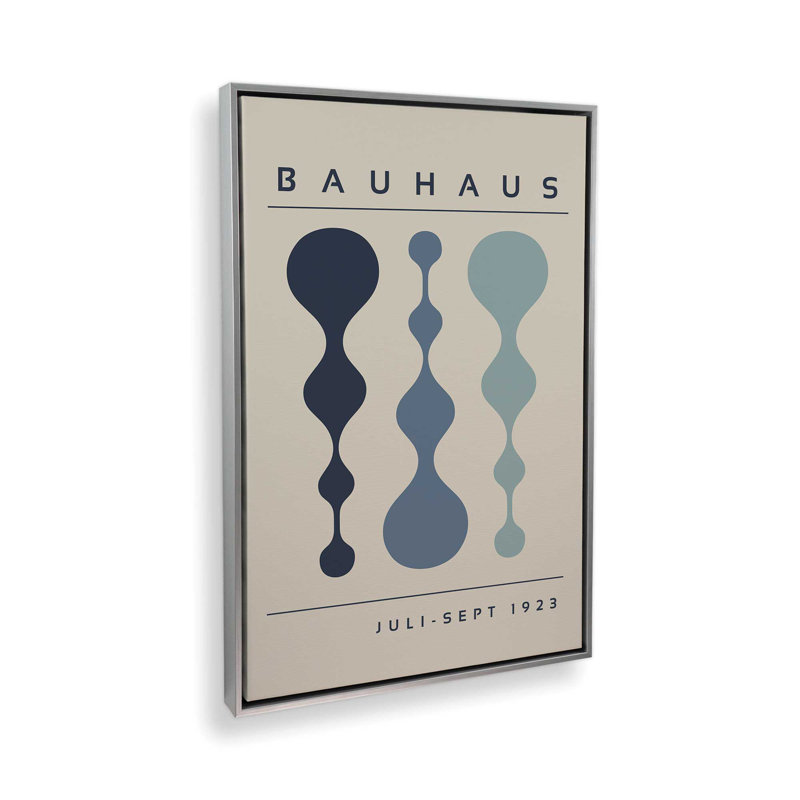 «Midnight Retro Bauhaus», reproduction sur toile encadrée, H 12,75 po x l 8,75 po, Cadre flottant en chrome poli
