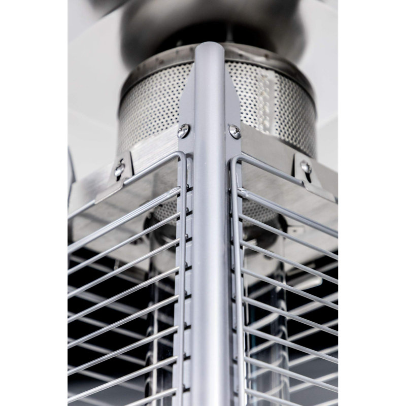 Chauffe-terrasse en tube à quartz, chaufferette à flamme visuelle 40000BTU - Acier inoxydable, Argent argent
