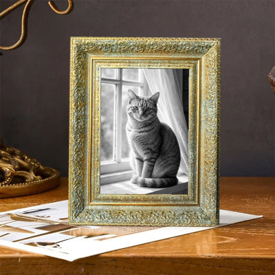 Cadre 3 pièces mural doré antique pour photos et cadeaux de Noël 8 "x 10"