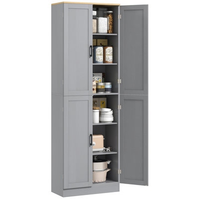 Armoire de rangement 67 po avec tablettes, gris vieilli