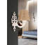 Lampe murale élégante avec corps en métal, finition naturelle et blanche | Dimensions: 9,8 po x 5,9 po x 10,6 po | Douille E27, 40 W maximum (ampoule non incluse) | Certifié IP20 | Parfait pour le salon, la chambre à coucher et le couloir-1112827650-1112827651