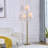 65" Boho Tree Floor Lamp 3-Light Brass Metal Body with Woven Rattan Style Shades Tall Standing Corner Lamp-78337163
