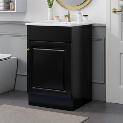 Meuble-lavabo de 20 po avec lavabo, meuble-lavabo avec tablette de porte et tablette réglable