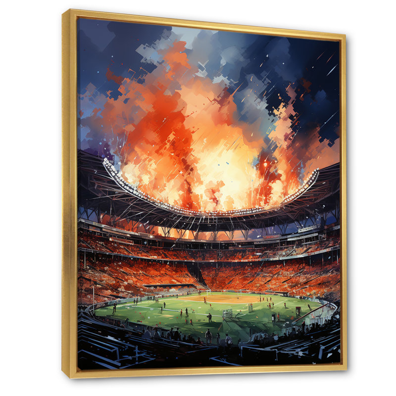 Décoration murale Sport Stadium In Spotlight IV - Cityscapes, H 40 po x l 30 po x P 1,5 po, Cadre flottant doré