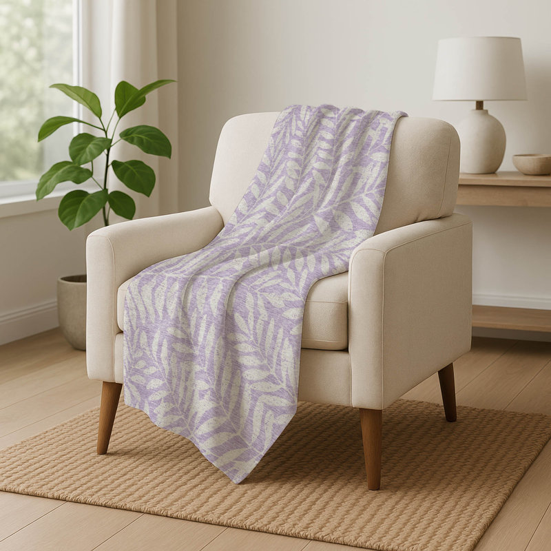 Jeté floral Sherpa ASB899 Addison, Lavande, Motif floral