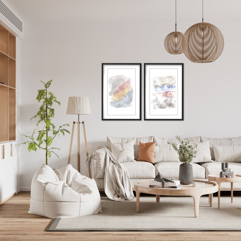 Abstract Chromatic Reverie Diptych, 24" H x 32" W