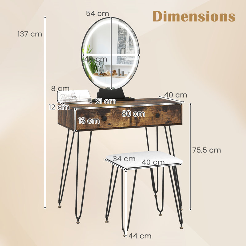 Dressing Table, Brown/Black
