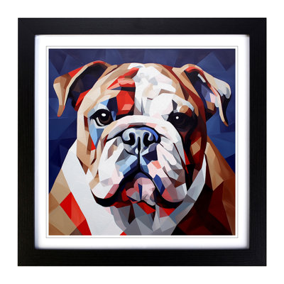 British Bulldog Cubism No.1 - Framed Print