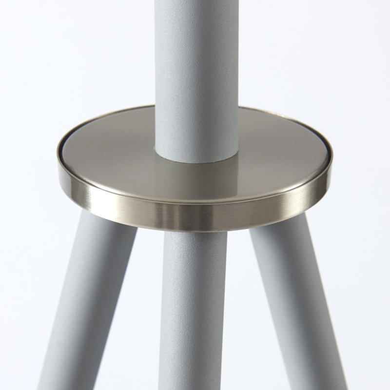 Lampe trépied 61 po Delafield, Gris / nickel brossé