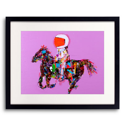Astronaut On Horse On Pink Print by Jphono 1