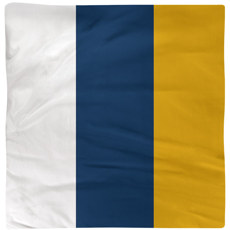 Striped Square Napkin, Cotton Twill, 10" H x 10" W x 0.25" D, White/Blue