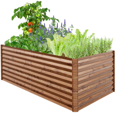  6 ft. W x 3 ft. D x 2 ft. H Galvanized Metal Raised Garden Bed, Outdoor Planter Box for Vegetables Flowers