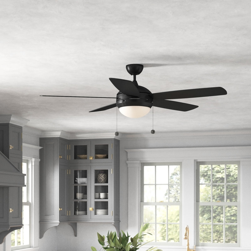 Stembridge 52'' Ceiling Fan with LED Lights, Matte Black, LED