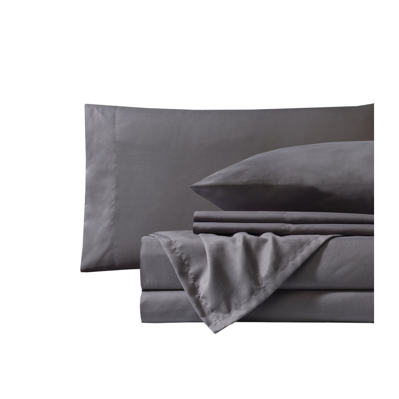 Videri Home Super Soft Sheet Set, Gray, King Sheet Set + Fitted Sheet + 2 Pillowcases