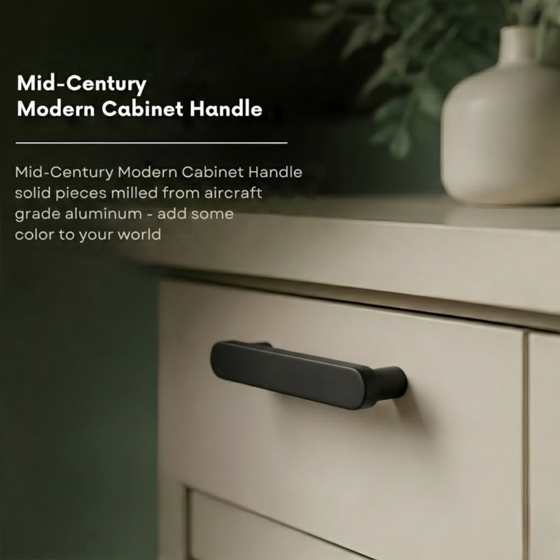 ROUS Hardware Mid-Century Modern Cabinet Handle, White
