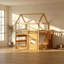 Lit double illuminé à DEL en bois massif l 57,4 po x P 94,2 po x H 97,8 po Hearthside