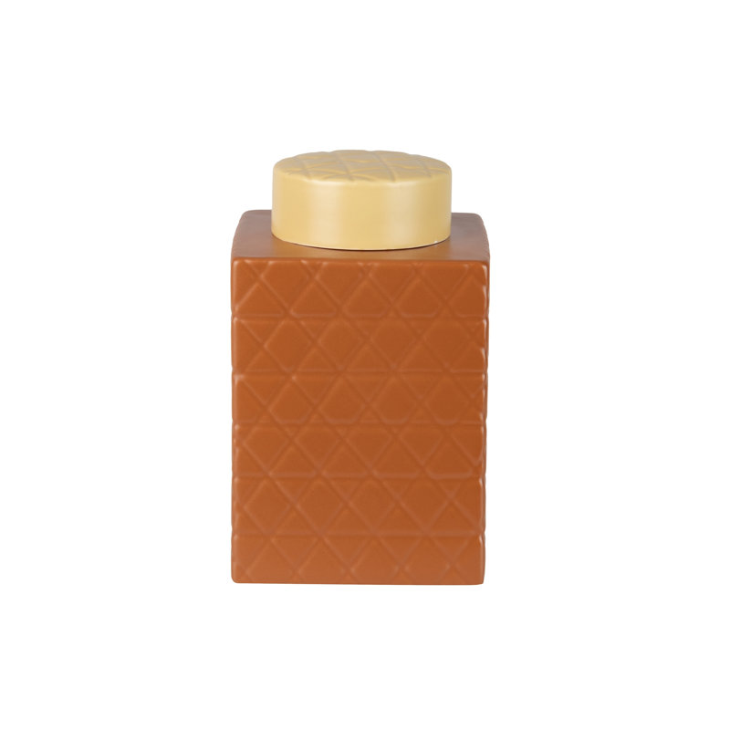 Ceramic Jar 16x16x26 Cm, Mostarz/Beige