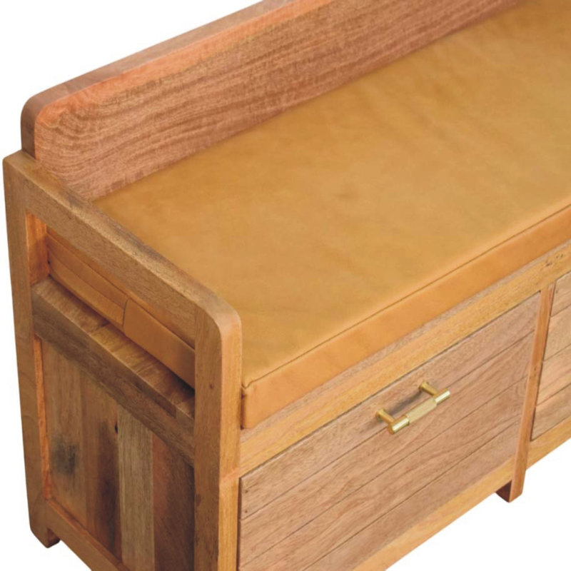 Naco Leather Upholstered Storage Bench