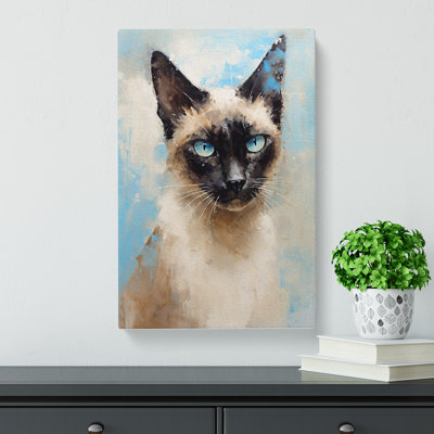 Siamese Cat Impressionism No.2 - Wrapped Canvas