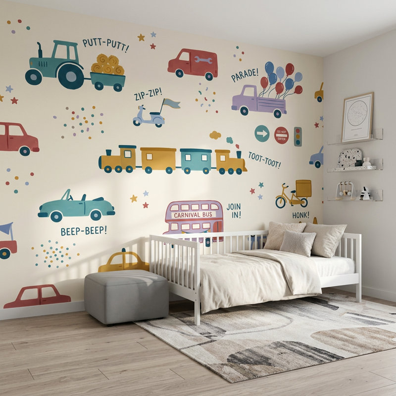 Décoration murale amovible pour enfants, 140 po x 108 po, Non tissé