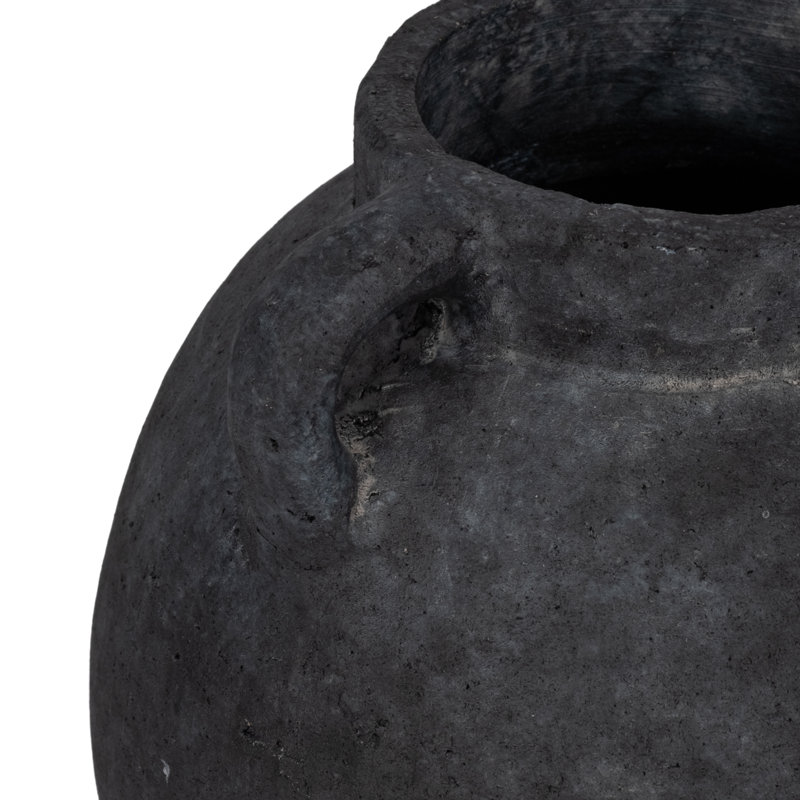 Handmade Ceramic / Porcelain Table Vase, Black, Overall Height - 10"