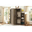 Grand lit escamotable rotatif avec armoire murale cachée, deux tablettes latérales à 3 niveaux, bureau convertible, supports de rangement supplémentaires, lit mural multifonctionnel peu encombrant pour le bureau à domicile et les petites pièces, gris-1499780536