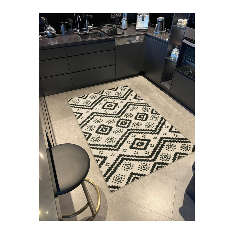 Tapis crème lavable à la machine, Sous-tapis carré 3 pi 3 po inclus