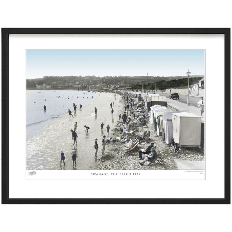 Swanage, The Beach 1925 by Francis Frith - Single Picture Frame Print, 45cm H x 60cm W x 2.3cm D