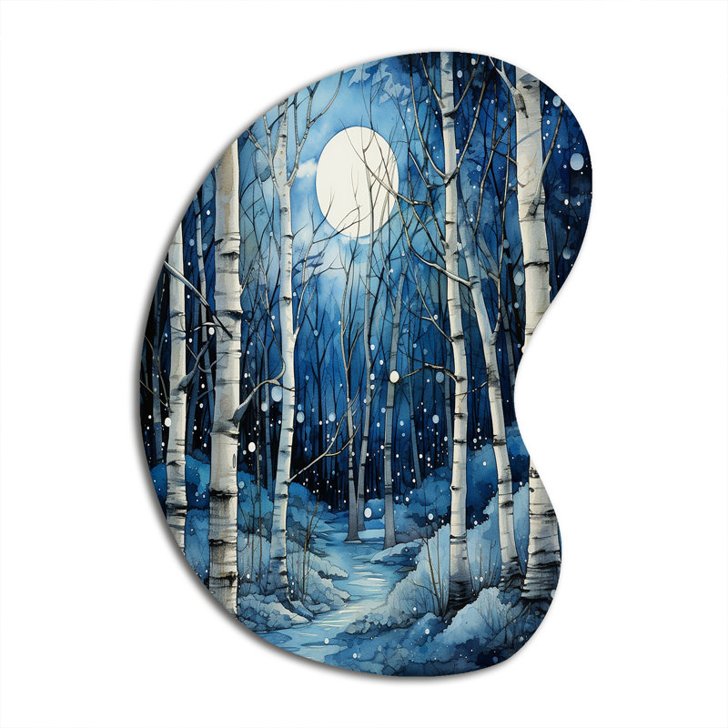 Haizel - Art mural en forme de bouleau en forme d'arbre unique, sculpture murale asymétrique en métal, H 39 po x l 28 po