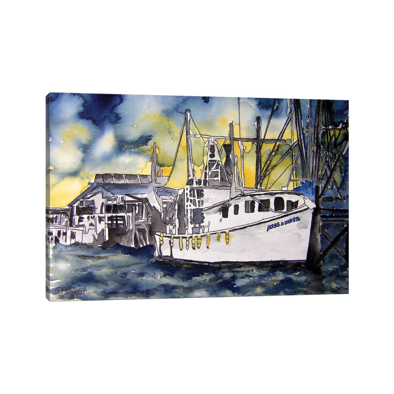 Tybee Island Boat - Wrapped Canvas Painting, 101.6 cm H x 66.04 cm W x 1.91 cm D
