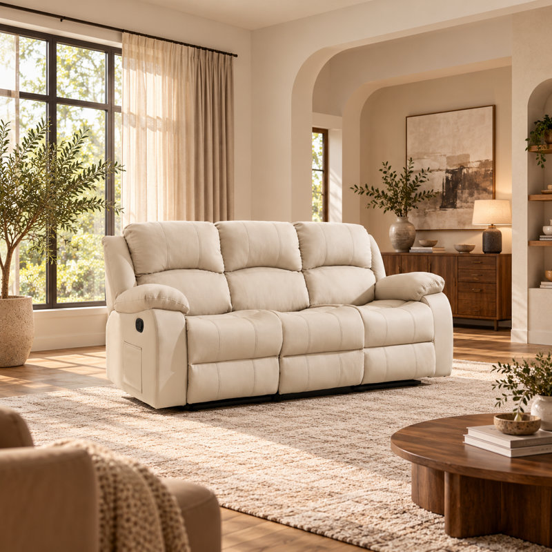Ensemble de canapés en cuir synthétique 2 pièces Altizer, Beige
