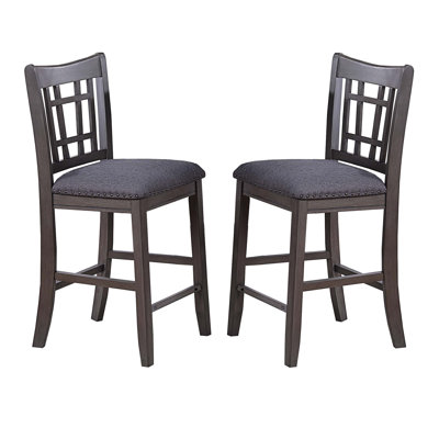 Gray Counter Height Chairs, Set Of 2