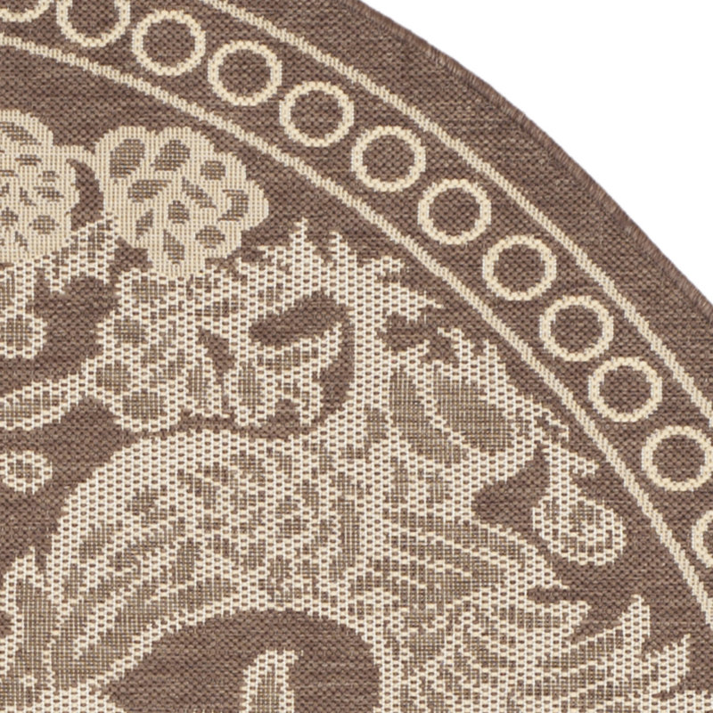 Havza Performance Floral Indoor/Outdoor Area Rug, Round 5'3"