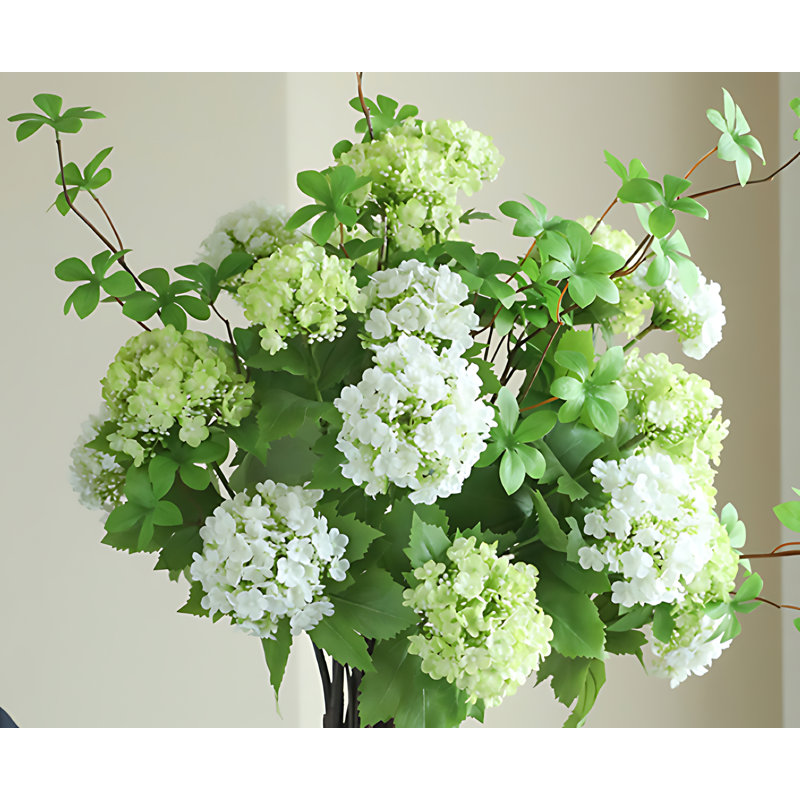 Arrangement dans un vase, Blanc / vert