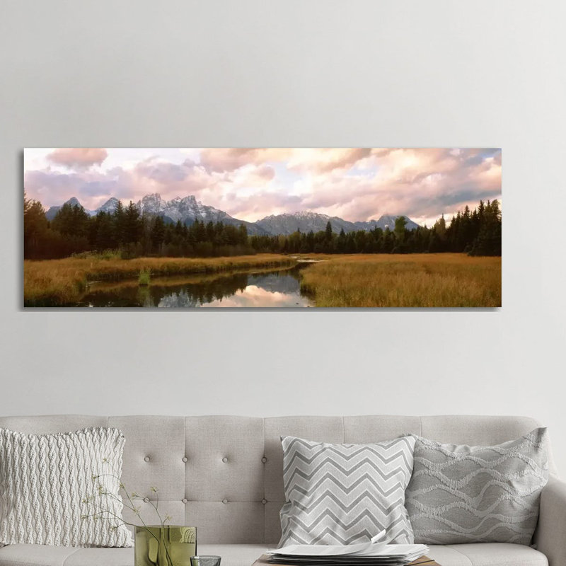 Grand Teton National Park WY USA - Panoramic Print on Canvas, Wrapped Canvas, 182.88 cm H x 60.96 cm W