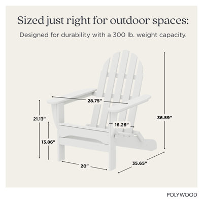 POLYWOOD Classic Adirondack Folding Adirondack Chair