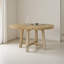 Table de salle à manger ronde Farmhouse avec rallonge, base en X, 4 à 6 places, bois massif et placage-915310564